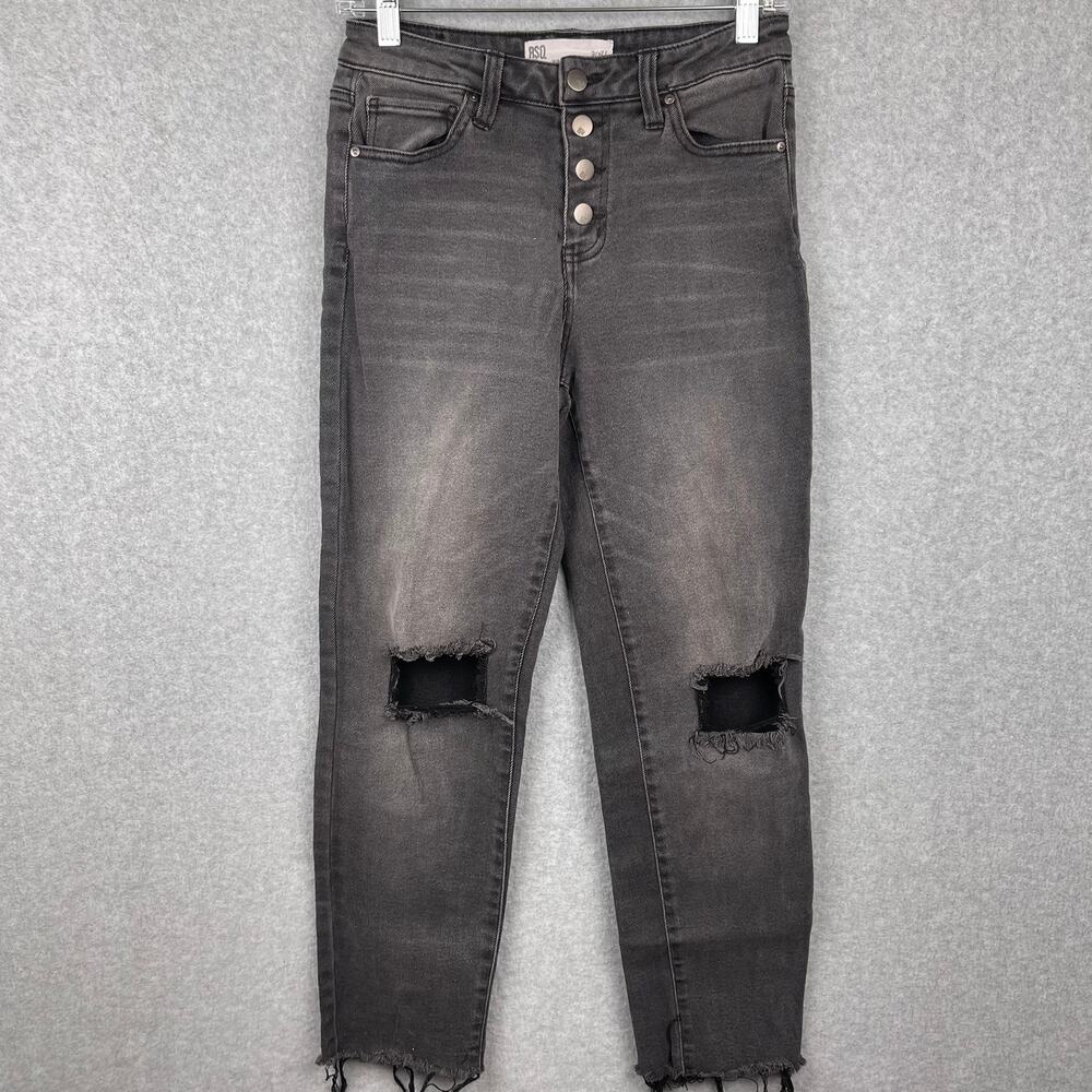 RSQ Straight Leg High Rise Ripped Faded Jeans size 5/W27